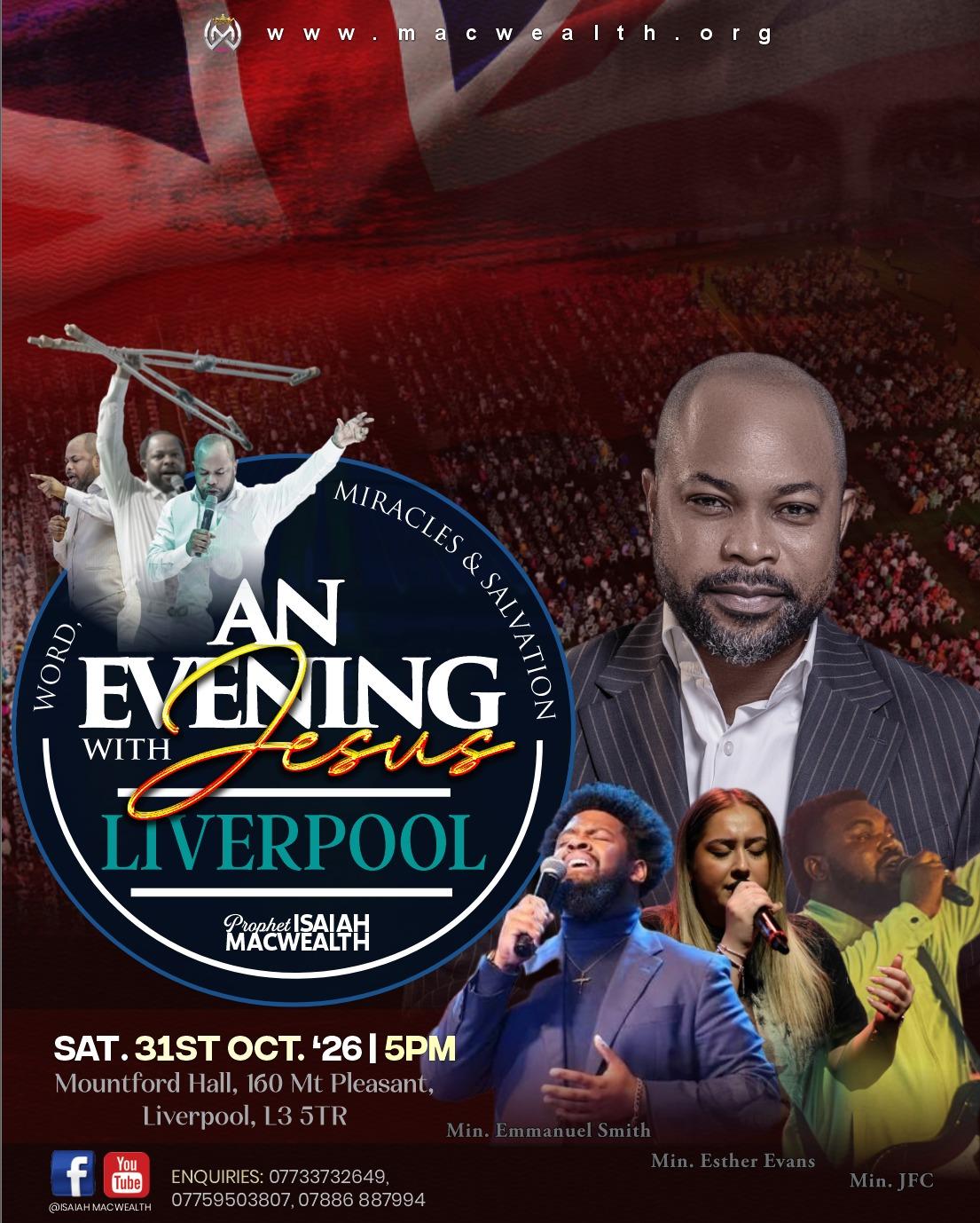 AEJ Liverpool — Sat 31st Oct 2026, 6PM